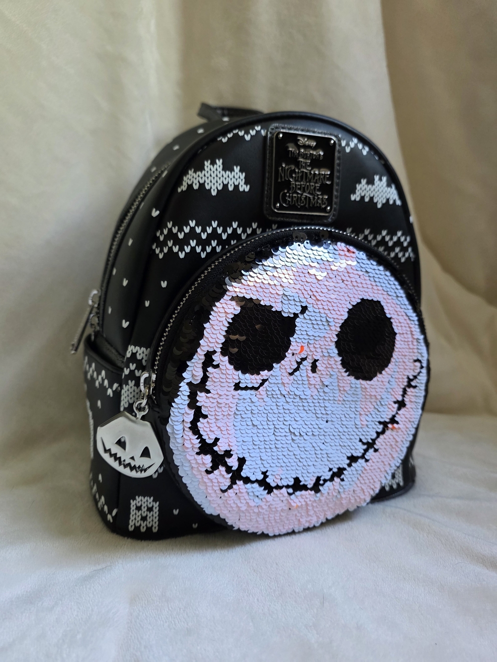 🎃Disney Loungefly Jack Skellington - Reversible Sequin Mini Backpack